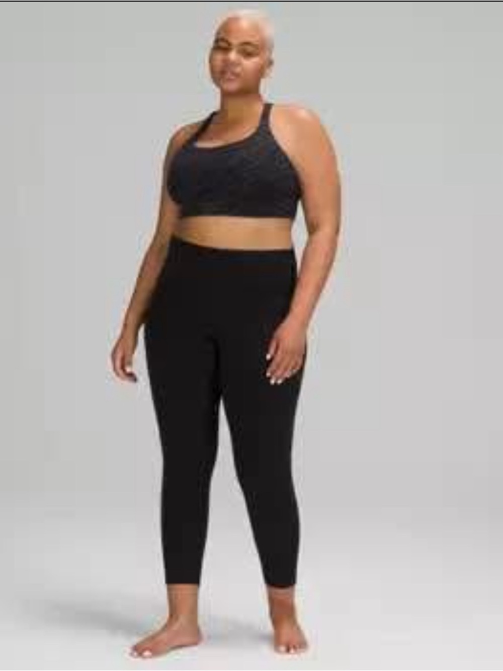 Black High-Waist Active Leggings and Sports Bra Set - Brand Unspecified
